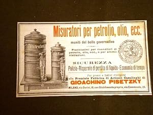 Seller image for Pubblicit d'Epoca per Collezionisti Misuratore per petrolio e olio Pisetzky for sale by LIBRERIA IL TEMPO CHE FU