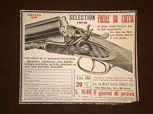 Seller image for Pubblicit del 1912 Fucile da caccia Selection 1912 Triulzi e C. - Milano for sale by LIBRERIA IL TEMPO CHE FU