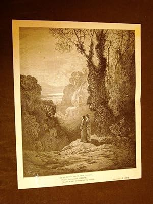 Bild des Verkufers fr Incisione Gustave Dor del 1880 Dante Virgilio Inferno - Purgatorio Engraving zum Verkauf von LIBRERIA IL TEMPO CHE FU