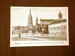 Seller image for Incisione del 1891 Novara, Veduta della Cupola di San Gaudenzio - Piemonte for sale by LIBRERIA IL TEMPO CHE FU