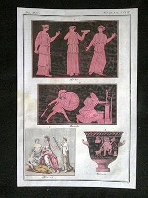 Imagen del vendedor de Medea, Menelao, Minerva Incisione colorata a mano del 1820 Mitologia Pozzoli a la venta por LIBRERIA IL TEMPO CHE FU