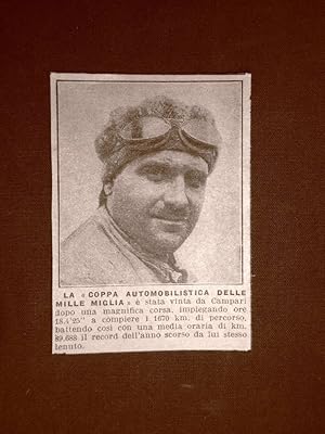 Seller image for Corsa automobilistica di mille miglia nel 1929 Vince Campari Auto automobilismo for sale by LIBRERIA IL TEMPO CHE FU