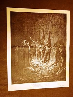 Bild des Verkufers fr Incisione Gustave Dor del 1880 Purgatorio Spiriti cantano Purgatory Engraving zum Verkauf von LIBRERIA IL TEMPO CHE FU