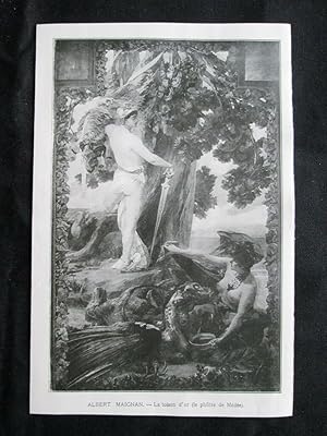 Imagen del vendedor de Albert Maignan - Il vello d'oro (la pozione di Medea) Stampa del 1907 a la venta por LIBRERIA IL TEMPO CHE FU