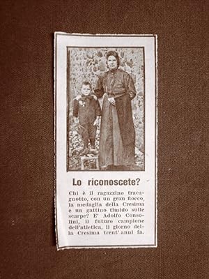 Immagine del venditore per Il campione d'atletica Adolfo Consolini nel 1926 Stampa del 1956 venduto da LIBRERIA IL TEMPO CHE FU