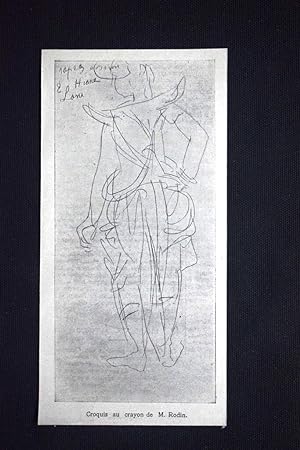 Immagine del venditore per Disegno a matita di Auguste Rodin Stampa del 1906 venduto da LIBRERIA IL TEMPO CHE FU