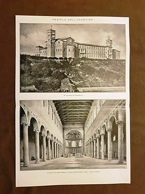 Seller image for L'Aventino nel 1925 Convento Benedettini e Interno di Santa Sabina Roma Lazio for sale by LIBRERIA IL TEMPO CHE FU