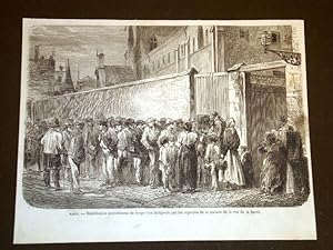 Seller image for Parigi nel 1869 Frati Cappuccini distribuiscono la Zuppa ai poveri Rue de Sant for sale by LIBRERIA IL TEMPO CHE FU