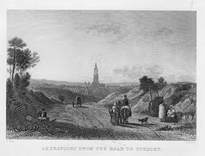 AMERSFOORT FROM THE ROAD TO UTRECHT Netherlands and is situated in the Randstad,ca1840's Steel En...