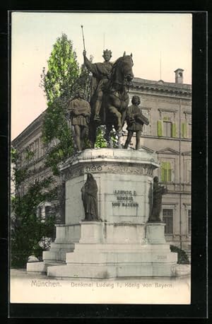 Bild des Verkufers fr Ansichtskarte Mnchen, Denkmal Ludwig I., Knig von Bayern zum Verkauf von Bartko-Reher