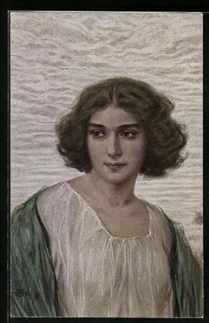 Bild des Verkufers fr Knstler-Ansichtskarte R. Borrmeister: Rahel, Portrait einer jungen Frau zum Verkauf von Bartko-Reher