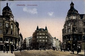 Ansichtskarte / Postkarte Chemnitz in Sachsen, Partie am Johannisplatz, Hotel Stadt Gotha