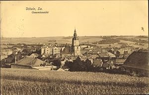 Ansichtskarte / Postkarte Döbeln in Sachsen, Gesamtansicht mit Kirche