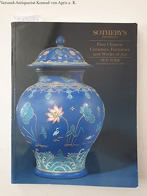Sotheby's Fine Chinese Ceramics: Furniture and Works of Art: New York November 28 and 29, 1994: