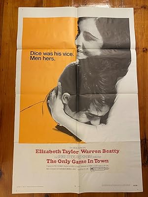 The Only Game in Town One Sheet 1970 Elizabeth Taylor, Warren Beatty