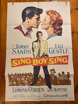 Bild des Verkufers fr Sing Boy Sing One Sheet 1958 Tommy Sands, Lili Gentle, Edmond O'Brien zum Verkauf von AcornBooksNH