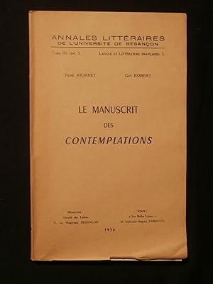Seller image for Le manuscrit des contemplations for sale by Tant qu'il y aura des livres