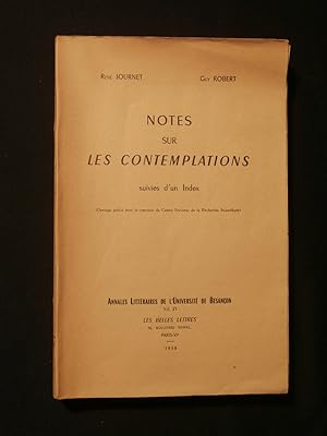 Seller image for Notes sur les contemplations for sale by Tant qu'il y aura des livres