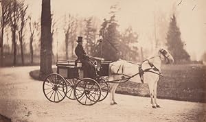 France Chateau du Bouchet Horse drawn Carriage Coachman Old Photo 1862