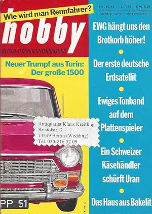 Bild des Verkufers fr hobby. Europas grte populr-technische Zeitschrift zum Verkauf von Klaus Kreitling