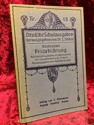 Bild des Verkufers fr Wilhelm Raabe - Theodor Fontane - Detlev v. Liliencron - Prinz Schoenaich-Carolath - Gustav Frenssen. (= Deutsche Schulausgaben Nr. 68 ; Neudeutsche Prosadichtung : 1. Bndchen). zum Verkauf von Antiquariat Hecht