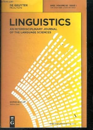 Bild des Verkufers fr Linguistics - an interdisciplinary journal of the language sciences - VOLUME 60, issue 1 - 2022 zum Verkauf von Le-Livre
