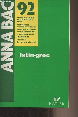 Seller image for Annabac 1992 - Grec-latin for sale by Le-Livre