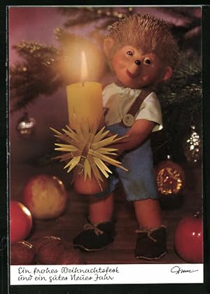 Bild des Verkufers fr Ansichtskarte Meckis Sohn hlt eine Kerze in der Hand, Ein frohes Weihnachtsfest zum Verkauf von Bartko-Reher