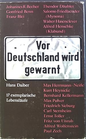 Bild des Verkufers fr Vor Deutschland wird gewarnt : 17 exemplarische Lebenslufe. zum Verkauf von books4less (Versandantiquariat Petra Gros GmbH & Co. KG)