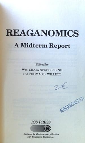 Bild des Verkufers fr Reaganomics: A Midterm Report zum Verkauf von books4less (Versandantiquariat Petra Gros GmbH & Co. KG)