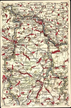 Landkarten Ansichtskarte / Postkarte Döbeln, Waldhein, Hainichen, Otzdorf, Roßwein