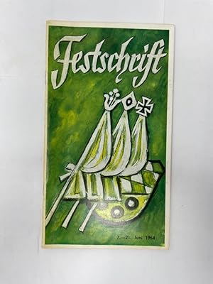 Immagine del venditore per Abbacher Festwochen 7.-21. Juni 1964 anllich des 90jhrigen Stiftungsfestes mit Fahnenweihe der Liedertafel Bad Abbach, 6.-7. Juni 1964, des 90jhrigen Stiftungsfestes der "Kgl. privilegierten Feuer- und Zimmerstutzen-Schtzengesellschaft Abbach", 13.-14. Juni 1964, des 90jhrigen Stiftungsfestes des Kriegervereins Bad Abbach, 20.-21. Juni 1964 Herausgeber: Der Festausschu fr die "Abbacher Festwochen 1964" ; Schriftleitung und Zusammenstellung: Rektor Alfred Gruber, Bad Abbach venduto da Antiquariat REDIVIVUS