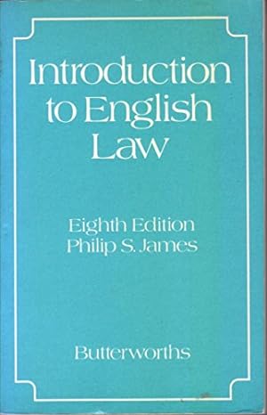 Image du vendeur pour Introduction to English Law mis en vente par WeBuyBooks