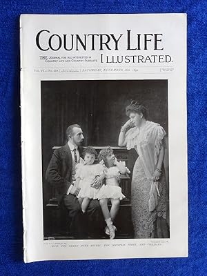 Immagine del venditore per Country Life Illustrated magazine. No 150, November 18th 1899. Levens Hall, Westmoreland (pt 1). Portrait of The Grand Duke Michel, The Countess Torby, and Children. Shooting at Lulworth. venduto da Tony Hutchinson