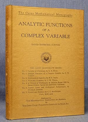 Analytic Functions Of A Complex Variable