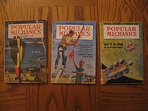 Popular Mechanics Three (3) Magazine Lot, including: July 1949; September 1958, and; August 1959 ...