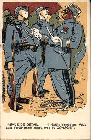 Ansichtskarte / Postkarte Französische Soldaten, Revue de Detail, Il resiste sacrebleu, Societe G...