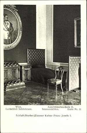 Ansichtskarte / Postkarte Wien 13 Hietzing Österreich, Schönbrunn, Schlaf-, Sterbezimmer Kaiser F...