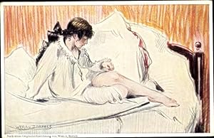 Künstler Ansichtskarte / Postkarte Bartels, Wera von, Mädchen auf dem Bett - Primus 6014