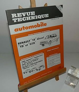 Renault 18 diesel TD et GTD. Étude technique et pratique. Revue technique automobile. Éditions te...