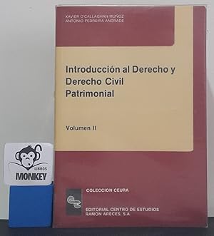 Imagen del vendedor de Introduccin al Derecho y Derecho Civil Patrimonial. Vol II a la venta por MONKEY LIBROS