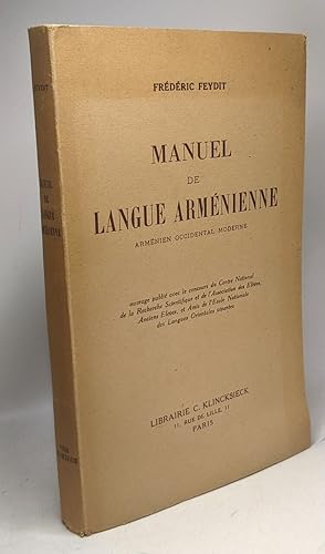 Manuel de langue arménienne (arménien occidental moderne) Les langues de l'Europe orientale III