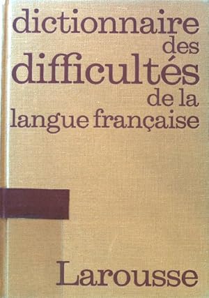 Image du vendeur pour Dictionnaire des Difficultes de la Langue Francaise; mis en vente par books4less (Versandantiquariat Petra Gros GmbH & Co. KG)