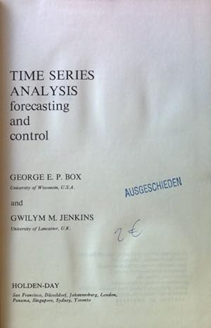 Seller image for Time Series Analysis forecasting and control. Holden-Day Series in time Serie Analysis; for sale by books4less (Versandantiquariat Petra Gros GmbH & Co. KG)