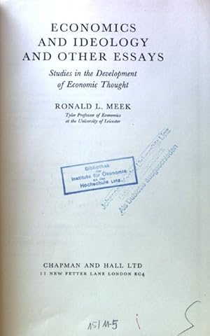 Economics and Ideology and other Essays, Studies in the Development of Economic Thought;