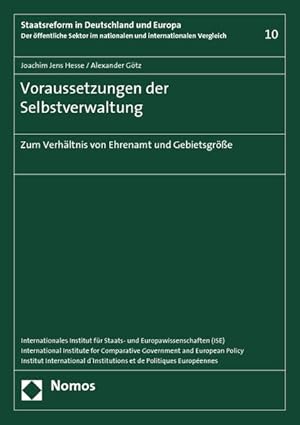 Seller image for Voraussetzungen der Selbstverwaltung: Zum Verhltnis von Ehrenamt und Gebietsgre for sale by buchlando-buchankauf