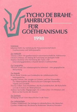 Imagen del vendedor de Tycho de Brahe-Jahrbuch fr Goetheanismus / Tycho de Brahe-Jahrbuch fr Goetheanismus: 1998 a la venta por buchlando-buchankauf