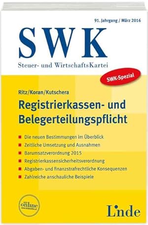 Bild des Verkufers fr SWK-Spezial Registrierkassen- und Belegerteilungspflicht zum Verkauf von buchlando-buchankauf