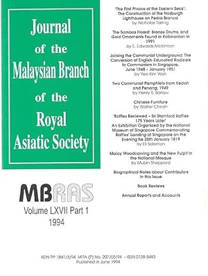 Seller image for Malaysian Branch of the Royal Asiatic Society Journal - Volume LXVII Part 1 1994 for sale by The Penang Bookshelf