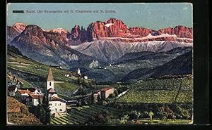 Seller image for Cartolina Bozen, Der Rosengarten mit St. Magdalena, St. Justina for sale by Bartko-Reher